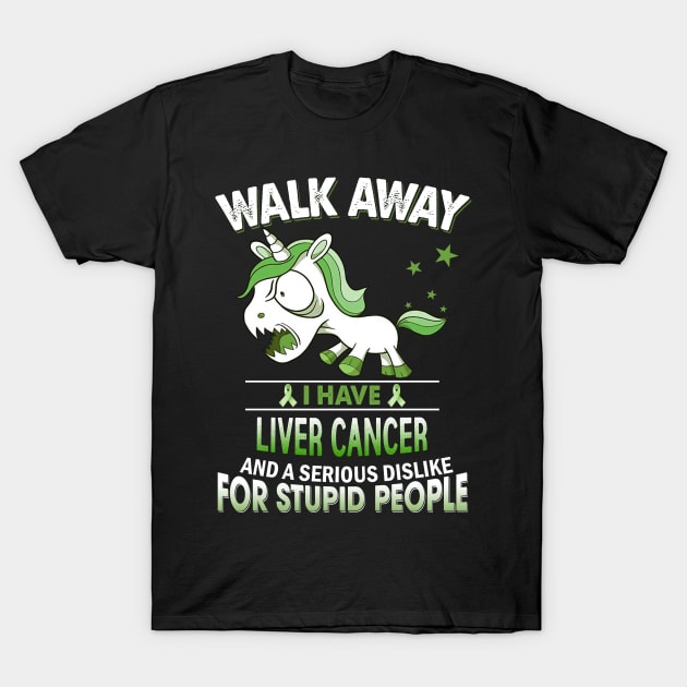 funny liver cancer grumpy unicorn warrior T-Shirt by TeesCircle